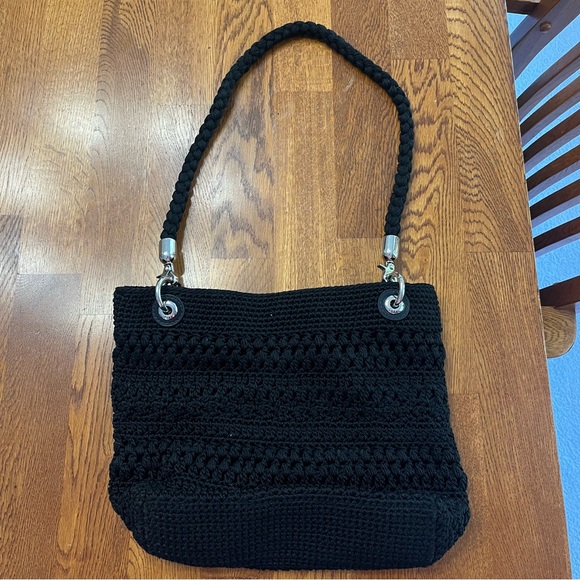 The Sak vintage 90’s Black Crochet Shoulder Bag - Picture 1 of 5